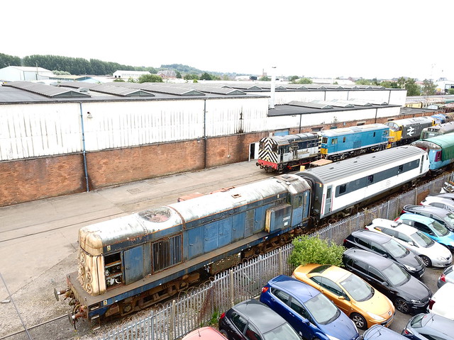 Class 20, 20903 at Nemesis Rail, alongside the mainline at Burton upon Trent, Staffs.