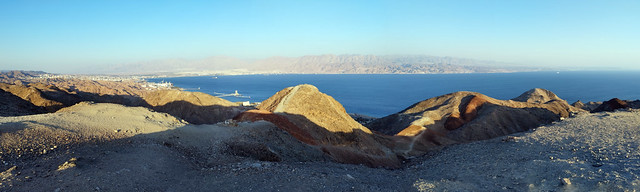 Eilat and Aqaba from Mount Tzfachot