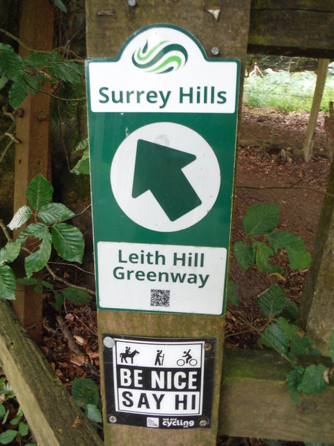 Be Nice, Say Hi (a campaign by Cycling UK and British Horse Society) SWC Walk 147 - Greensand Way Section 3: Gomshall to Dorking