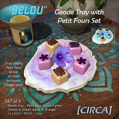 For Secret Sale Wknd | [CIRCA] - "BELOU"  Geode Tray with Petit Fours Set