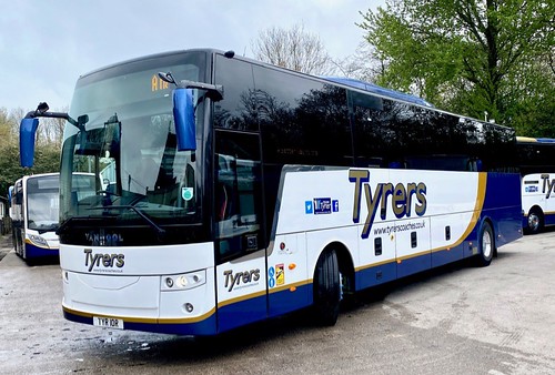 TYR 10R ‘Tyrers Coaches Ltd,’. Van Hool EX16 / Van Hool on Dennis Basford’s railsroadsrunways.blogspot.co.uk’