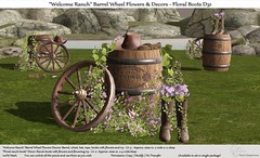 .:Tm:.Creation "Welcome Ranch" Barrel Wheel Flowers & Decors & Floral Boots D31
