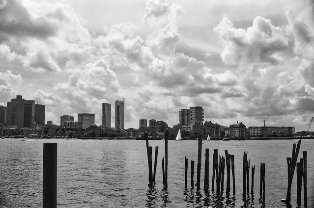 Looking at Boston on Delta 100 (w/ red filter)