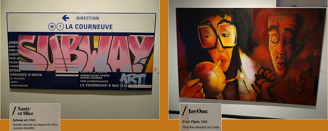 Expo CAPITALE(S). 60 ans d'art urbain à Paris. Hôtel de Ville. Nasty et Slice (Subway) + JayOne (Crak Pipin)
