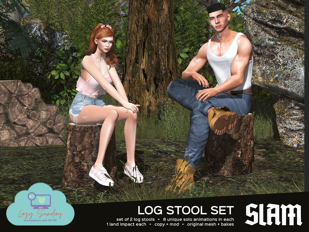 SLAM // LazySunday Special // log stool set