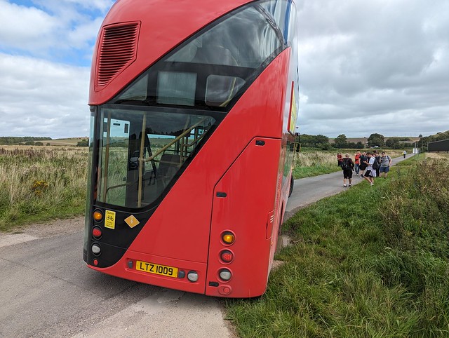 Wrightbus "New Routemaster" LTZ1009 stuck in a hole at Gore Cross