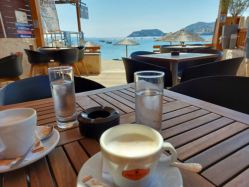 Coffee break at Agia Pelagia beach
