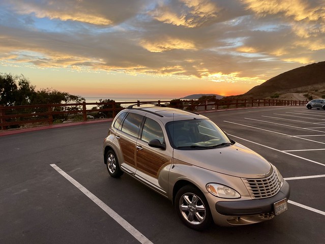 PT Cruiser Woody’s Sunset close-up, complements of Hurricane Hilary’s beautiful cloud formations.