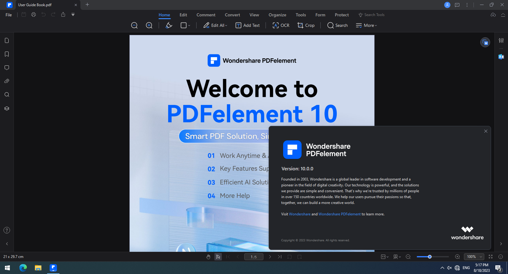 Working with Wondershare PDFelement Professional 10.0.0.2410 full license