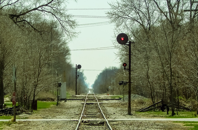 The old signals at Hanna, Indiana