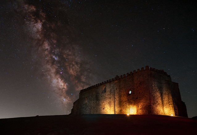 Milky Way over castle