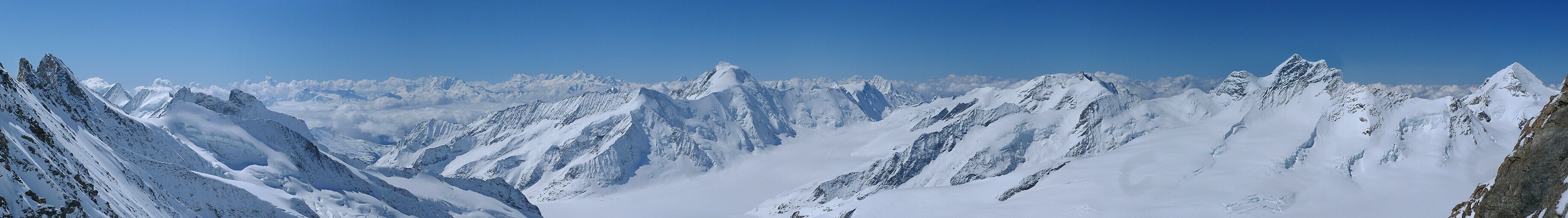 Grosses Fiescherhorn Berner Alpen / Alpes bernoises Švýcarsko panorama 22