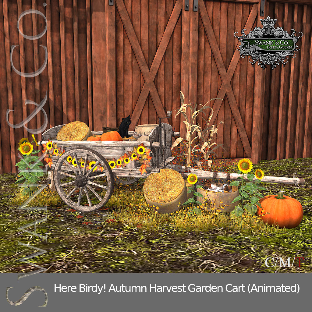 Here Birdy! Autumn Harvest Garden Cart (Animated)