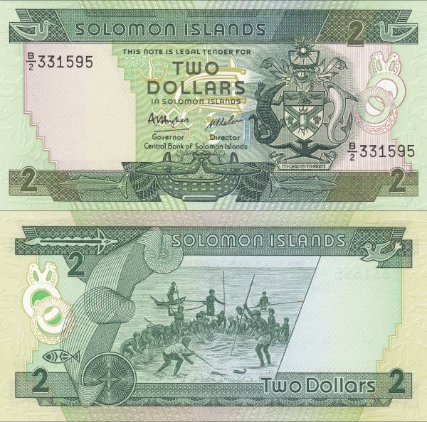 Solomon Islands p13a 2 Dollars 1986