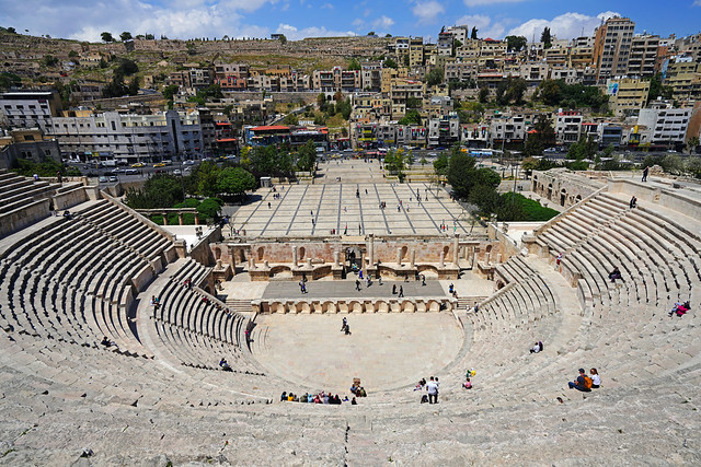View from the upper row of the Roman Theatre, Amman, Jordan