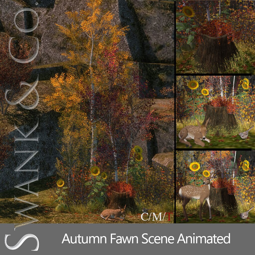 Swank & Co. Autumn Fawn Scene Animated