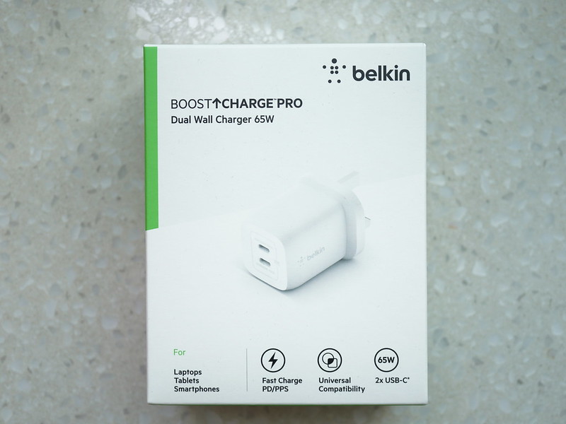 Belkin BoostCharge Pro Dual USB-C GaN 65W Wall Charger - Box Front