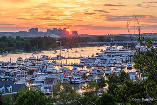 Sunset over the Southwest Waterfront in Washington, D.C.