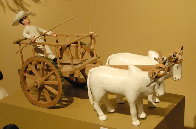 Oaxaca Mexico Wood Carvings Ox Cart Bueyes zapotec crafts