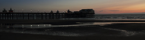 Blackpool  North Pier Panoramic by Mikie_B, Sunset overlooking Blackpool North Pier.  Located in Blackpool, Lancashire, England, United Kingdom.
