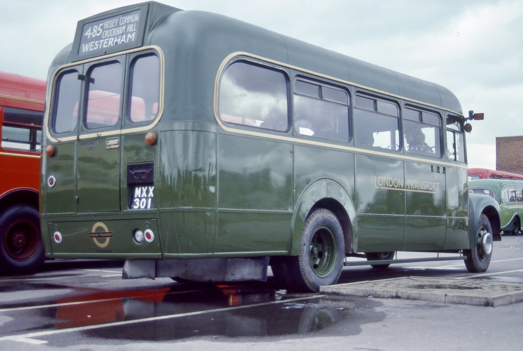 Guy Special GS1 (MXX 301) on display at Addlestone as part of the Cobham Bus Rally in 1991