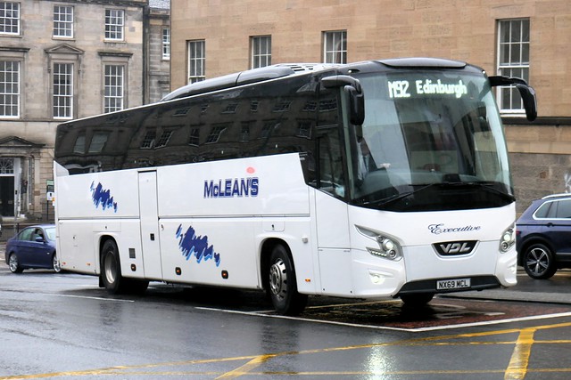 Ace Travel (Scotland) t/a McLeans of Airdrie VDL Futura FHD2-129 NX69MCL, new as SJ69KVS at Elder Street prior to entering Edinburgh Bus Station operating Citylink service M92 to Edinburgh on 31 July 2023.