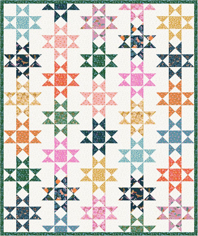 The Zelda Quilt Pattern is a fat quarter friendly pattern that is perfect for creating a modern heirloom. This is a modern twist on the traditional Ohio Star Quilt Block.