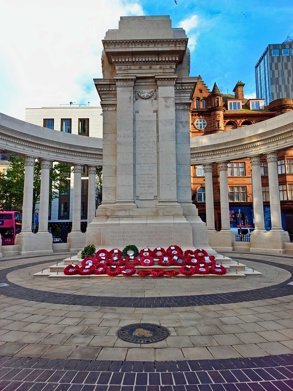 Belfast War Memorial next to the Belfast City Hall in Northern Ireland