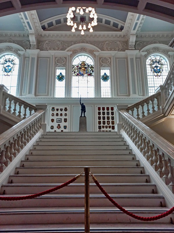 Grand staircase in the Belfast City Hall in Northern Ireland