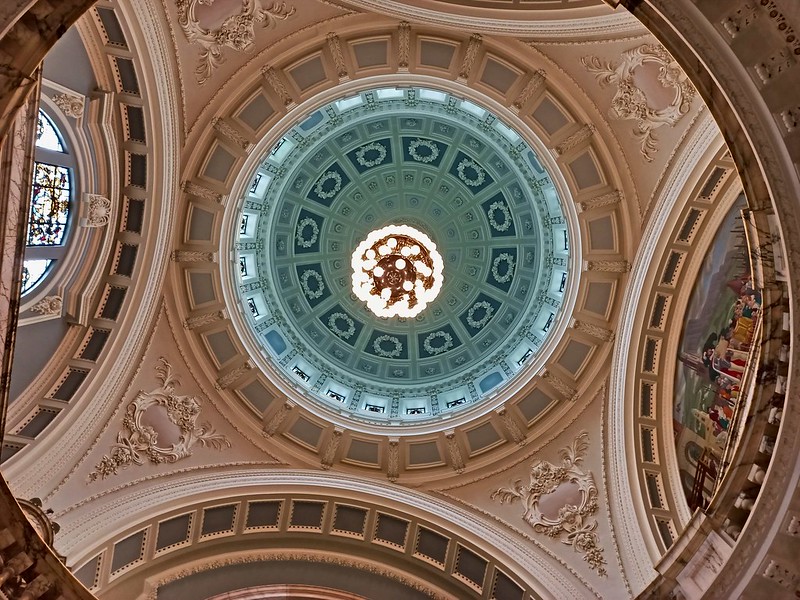 Interior view of the dome of the Belfast City Hall in Northern Ireland