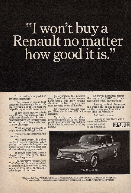 1967 Renault 10 Sedan USA Original Magazine Advertisement