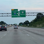 Highway sign of Milwaukee and Madison I-39 and I-90 freeway @ Madison, Wisconsin
