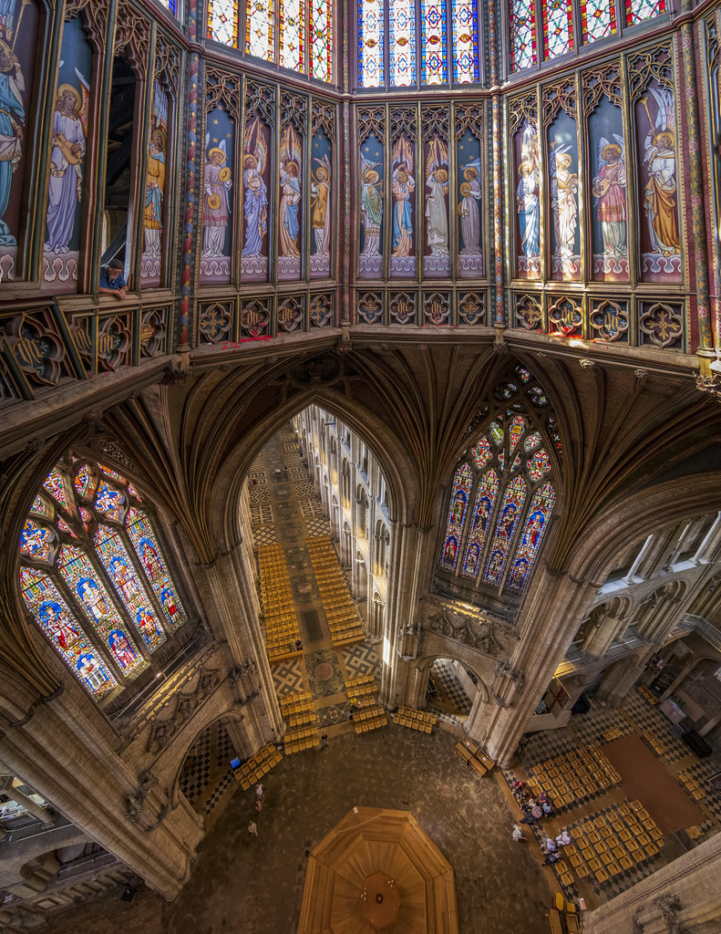 View from the Octagon Tower, Ely Cathedral, England (11th century)