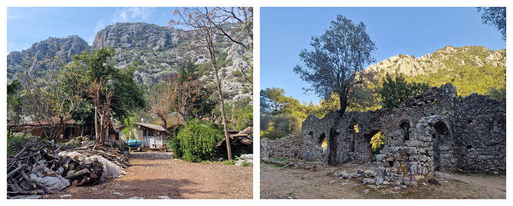 A couple of houses in the grounds of the Olympos ruins, and what's left of Church 1