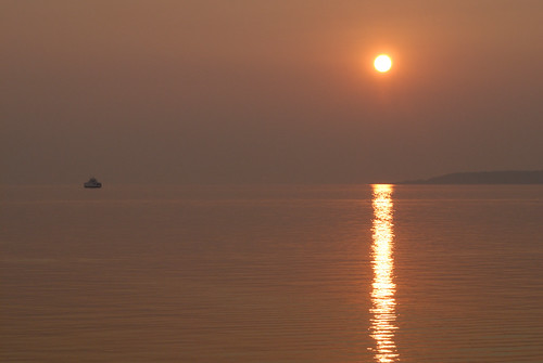 Sunset by jackfate641, MV Island Discovery passenger and vehicle ferry, wildfire smoke/air quality advisory (Environment an