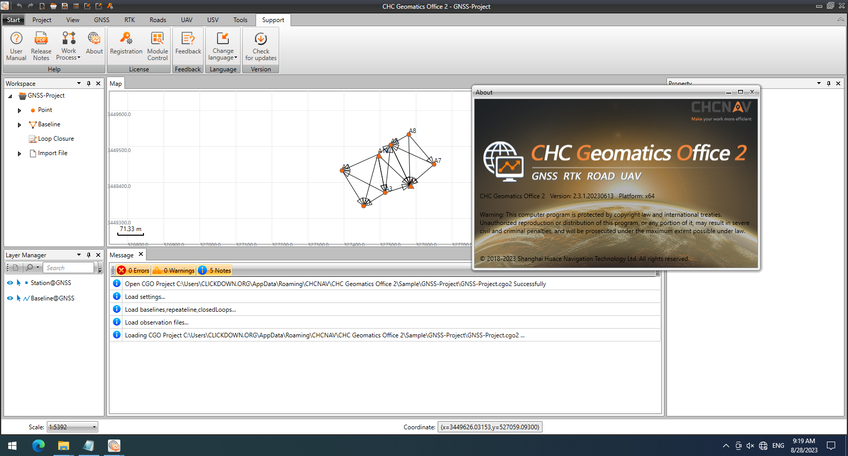 Working with CHC Geomatics Office 2 v2.3.1.20230613