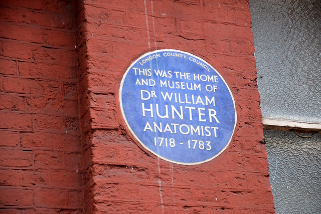 DSC_2298 London West End Soho Great Windmill Street This was the Home and Museum of Dr William Hunter Anatomist 1718 - 1783 Blue Plaque Sign of the Times