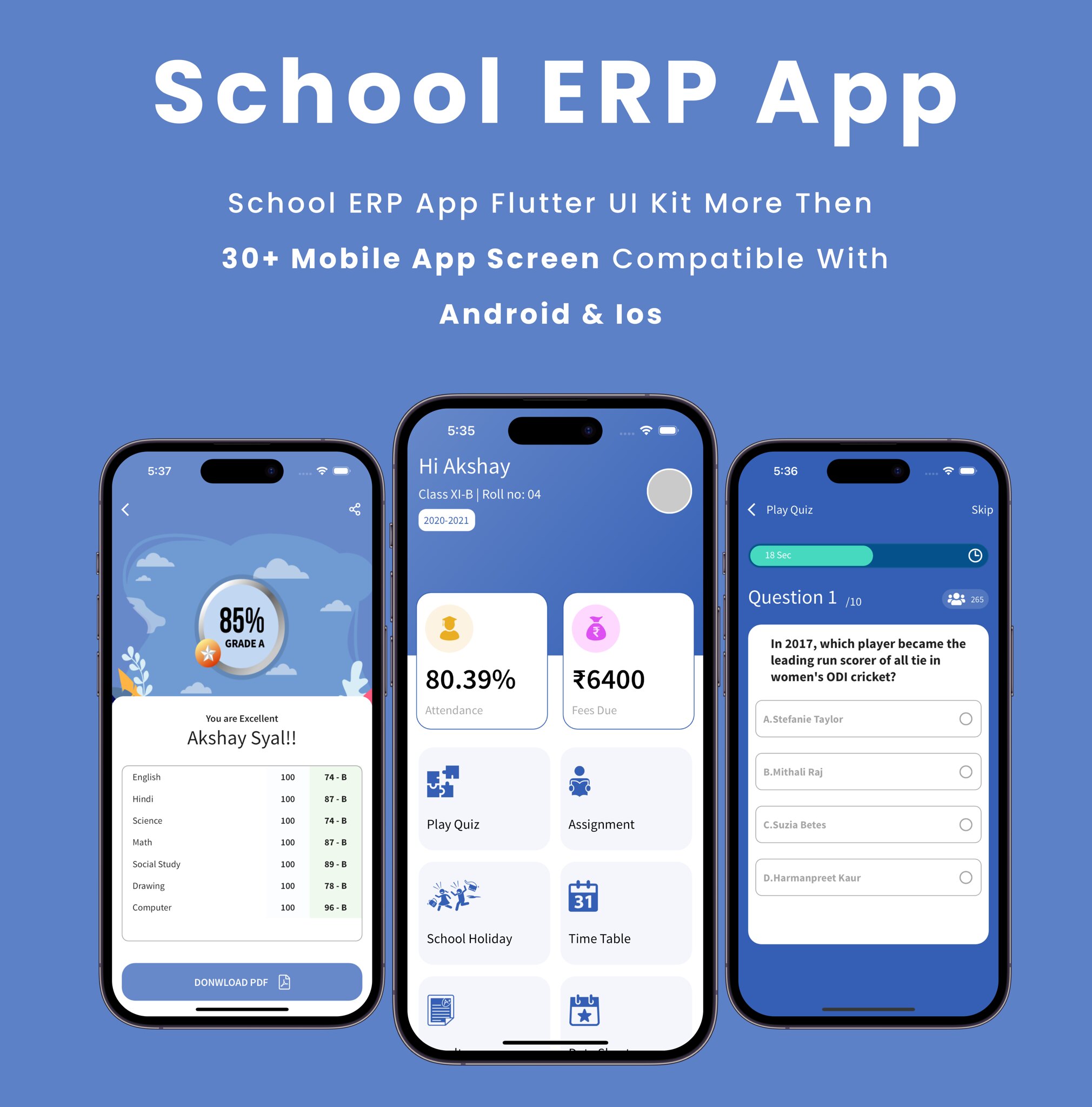School ERP App - Flutter Mobile App Template