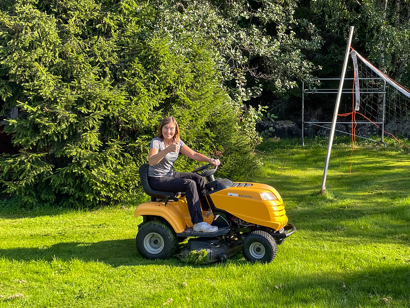 Trimming the lawn