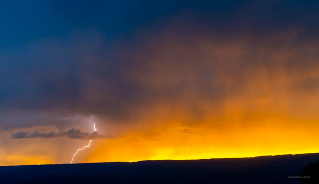 Monsoon lightning over Grand Mesa.