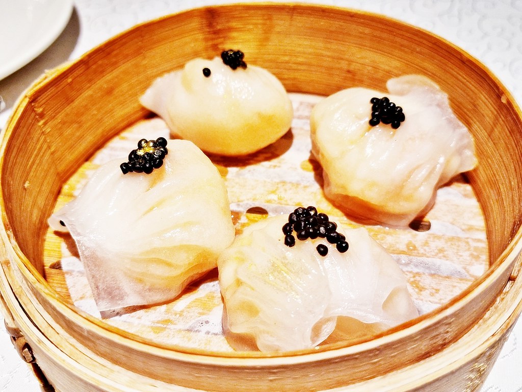 Steamed Crystal Shrimp Dumplings, Caviar