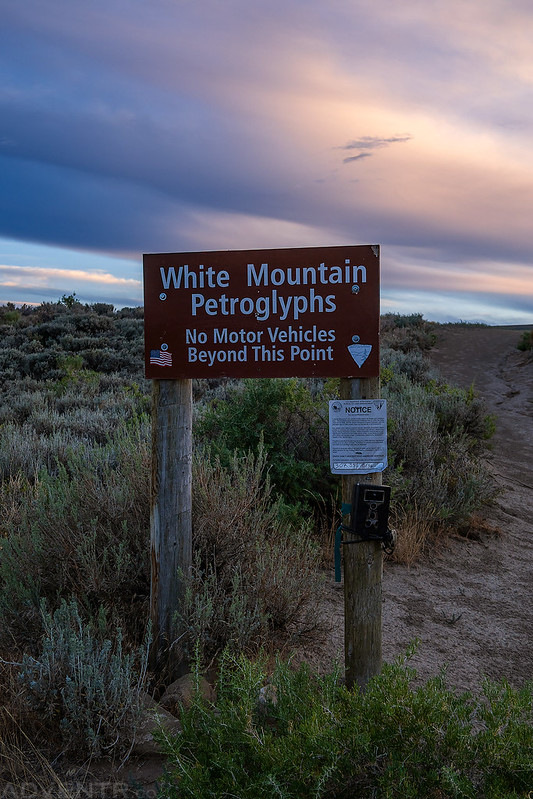 White Mountain Petroglyphs Sign