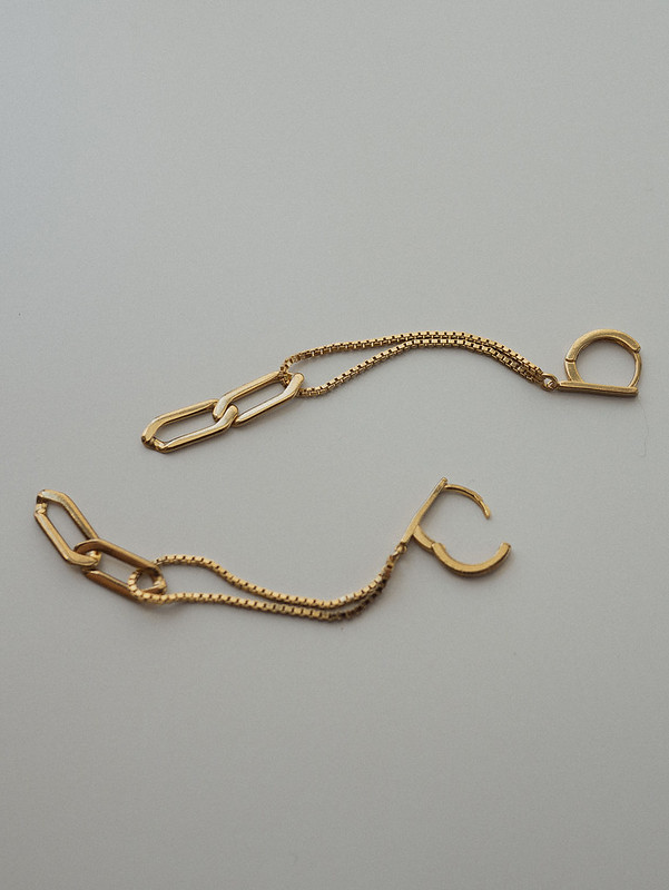 銅/黃銅 耳環/耳夾 灰色 - ARROGANT - 偏巧 * 金色 銀色 簡約 珍珠 垂吊式耳環