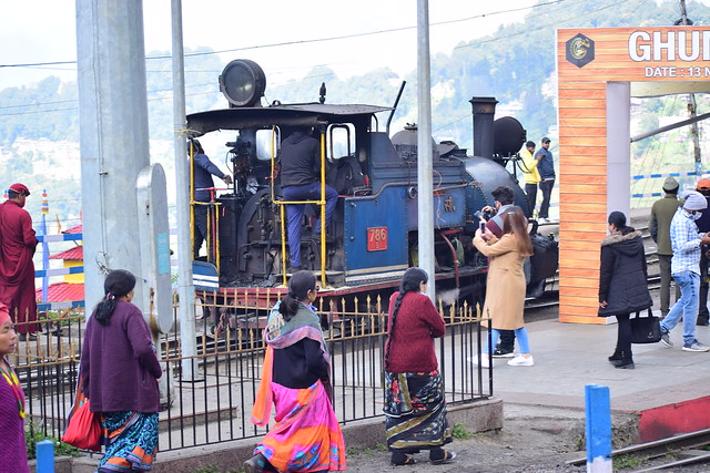 busy activities at the Darjeeling Toy train station!