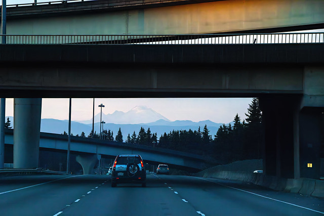 Mount Baker through a Seattle Overpass
