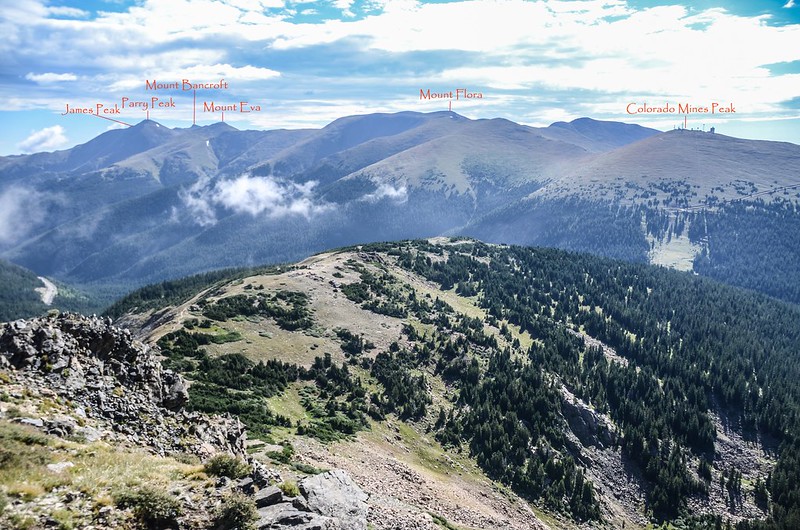 Northeast view toward James Peak~Colorado Mines Peak ridge from Russell Peak Top (2)
