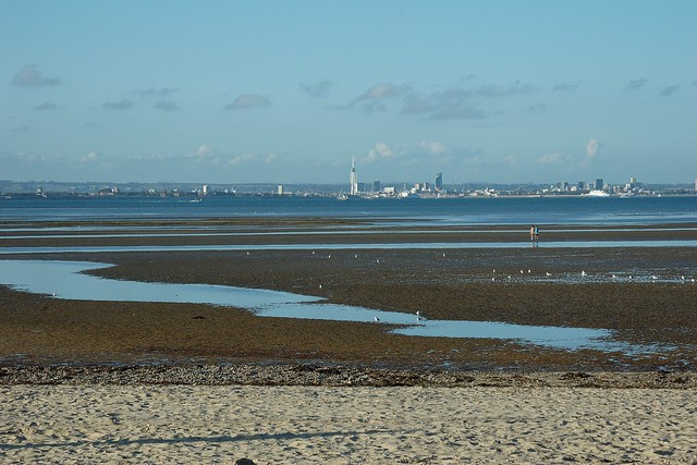 Walkers on the sand at Ryde