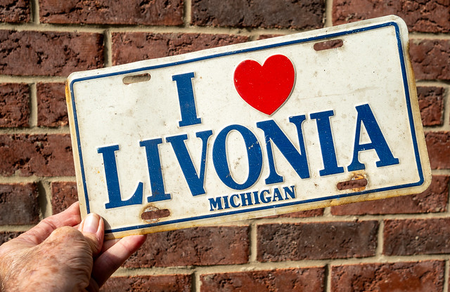 I Love Livonia Front license Plate