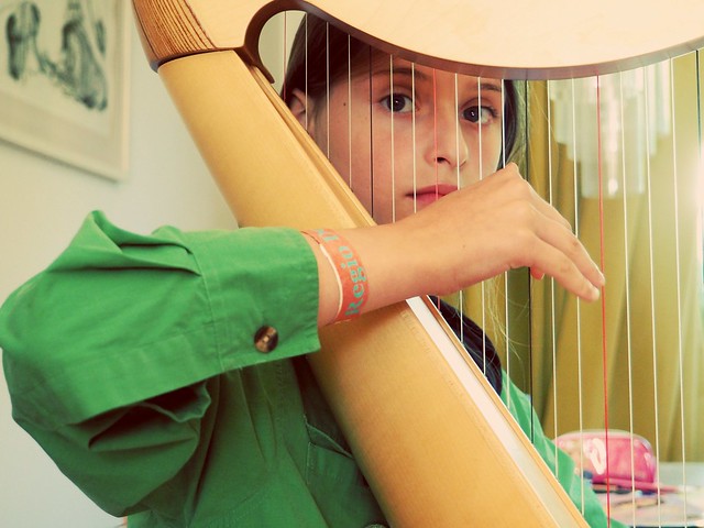 Young harpist