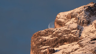 Moonset Over the Dolomites